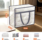 Budding Joy Clear Zippered Storage Bags for Clothes,40L Closet Organizers and Storage Containers Vinyl Moving Bag for Bedding, Linen, Blankets, Comforters, Clothing & Toys, Grey, 4 Pack
