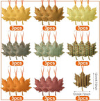 Tudomro 27 Pcs Fall Tree Decoration Autumn Thanksgiving Leaves Tree Ornaments Thanksgiving Decor 3D Felt Leaves Pumpkin Autumn Hanging Ornaments for Home Decor Party Favors(Maple Leaf Style)
