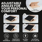 17″ Wide, Premium Portable Wooden Slant Board, Thicker Bottom, Squats & Calf Stretching – Professional Adjustable Calf Stretcher Slant Board, Exercise Guide & Bonus Muscle Roller, Physical Therapy