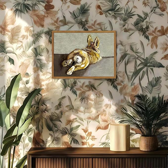 Framed Vintage Easter Bunny Wall Art, Cute Rabbit Pictures Wall Decor, Rustic Farmhouse Animal Paintings Canvas Prints Cottagecore Home Decor for Living Room Nursery Bedroom 12x16 inch