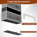 3 Packs 5-Tier Over the Door Storage Organizer with 10 Side Mesh Pockets, 48 lbs Load Capacity, 3 Hooks Design, Hanging Organizer with Clear Windows for Bathroom, Bedroom, Nursery, Kitchen-Grey