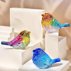 H&D HYALINE & DORA Set of 2 Crystal Birds Figurine Bird Gifts for Women Men Bird Lovers Handmade Glass Animal Figurines for Home Shelf Decor (Multicolor)
