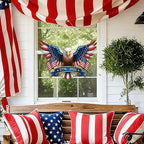 250 Anniversary 4th of July Decoration Door Wreath for Front Door Sign Patriotic Eagle Wall Signs 250 Years of Freedom 1776-2026,Independence Day Patriotic Day Wreath Memorial Day Hanging for Home