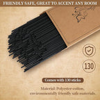 10inch Reed Diffuser Replacement Sticks - 130Pcs Black Fiber Reed Sticks Refill Pack for Home and Bathroom - Used to Diffuse Essential Oil Aroma (3mm x 25cm (130pcs))