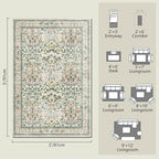 Non-Slip Washable Entry Rug 2x3, Vintage Floral Indoor Front Door Mat for Entryway, Bathroom & Kitchen