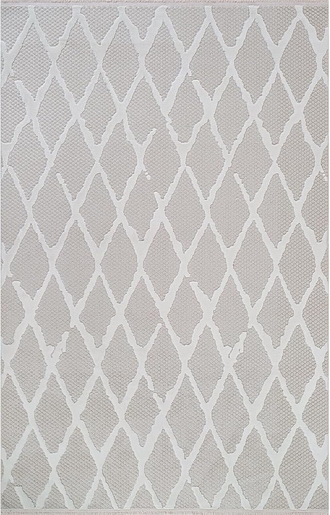 Modern Indoor Rug Diamond 4x6 Area Rugs for Living Room Luxury Kitchen Bedroom Durable Soft Geometric Durable Low and High Pile Stain Resistant Non Shedding Area Carpet 4x6