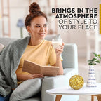 Everydecor Metal Decorative Sphere for Home Decor - Decorative Balls for Shelves, Centerpiece Bowls, Bookshelf - Decoration Orbs Accents for Living Room, Bedroom - Fancy Yellow Shelf Spheres