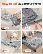 15 Pack Vacuum seal Bags for Clothing Travel with -60000Pa Electric Pump & Luggage Scale, Travel Essentials for Suitcase, Space Saver Compression Packing Bags to Check Luggage Weight & Avoid Fees