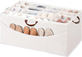 STO STO Shoe Organizer for Closet, Fits Up to 16 Pairs, XL Shoe Box Containers with Adjustable Dividers, Clear Cover Shoe Storage Bins, Stackable Space Saving Shoes Holder for Shoes and Boots, Beige