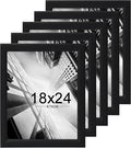KTKDE Studio Gallery 18x24 Select Poster Frame Set of 5, Wooden frames black Display Poster, Posters & Art Prints for Artwork Wall Vertical or Horizontal Display best gift