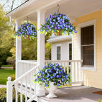 Artificial Flowers for Outdoor, 2 Bundles UV Resistant Fake Plants Decoration Realistic Faux Silk Flowers No Fade Plastic Flowers for Outside Planters Home Porch Patio Yard Garden Decor