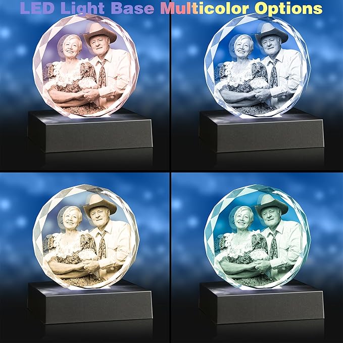 3D Crystal Photo, Personalized Gifts for Women, Wife, Her, Him, Men, Husband,Custom Photo Gifts,Personalized Mother's Day Birthday, Anniversary, Memorial Gift