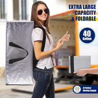 Cosy Family 8 Pack Heavy Duty Extra Large Moving Bags with Backpack Straps - Strong Handles & Zippers, Storage Totes For Space Saving, Fold Flat, Alternative to Moving Box (40 gal, Silver)
