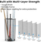 19.5" H Mesh Umbrella Stand - Ventilated Mesh Umbrella Holder for Entryway - Extra Capacity Storage for Umbrellas Canes & More - Freestanding Indoor Organizer 10.4" L x 10.4" W x 19.5" H - 2P Black