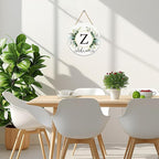 Monogram Letter Z Wreaths for Front Door Wreath Wooden Welcome Sign for Front Door Decor Floral Family Last Name Initial House Warming Spring Summer Porch Rustic Wall Home Kitchen Boho Decorations