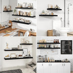 RICHFOCUS 24Inch Floating Shelves for Wall 2 Pack Shelves for Bedroom|Kitchen|Bathroom Wall Mounted Rustic Wood Floating Shelf with Invisible Brackets for Books|Storage|Decor, Black