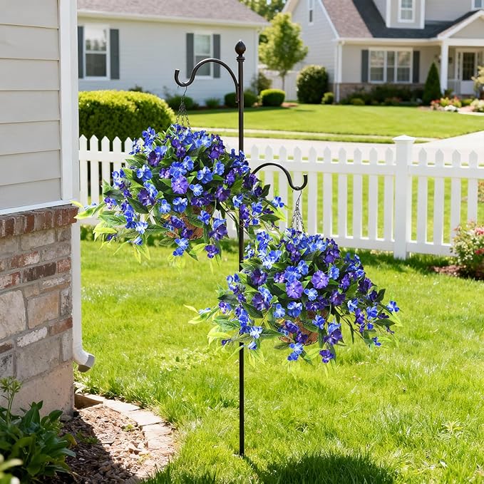 Artificial Fake Hanging Flowers Plants Basket for Outdoors Outside Decoration UV Resistant Faux Silk Flowers Look Real Plastic Flowers for Spring Planters Home Porch Patio Garden Decor
