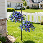 Artificial Fake Hanging Flowers Plants Basket for Outdoors Outside Decoration UV Resistant Faux Silk Flowers Look Real Plastic Flowers for Spring Planters Home Porch Patio Garden Decor