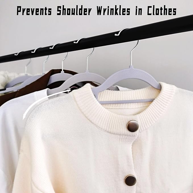50 Pack Plastic Clothes Hangers- 16.5 Inch Slim Space Saving Hangers for Closet, Heavy Duty Non-Slip Hangers with 360° Swivel Hooks for Hanging Coats, Suits, Jackets, Shirts,T-Shirt