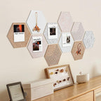 15'' Hexagon Cork Board Tiles Alternative 10 Pack, Adhesive Large Corkboard for Office Decorative, Hexagonal Felt Bulletin Board Tiles for Wall Vision Board, Sound Absorption Pin Board