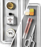 BINO | Oblong Plastic Drawer Organizer Bins, Light Grey- 2 Pack | THE ARTISAN+ | Multi-Use Organizer Bins | Soft-Grip Lining and Non-Slip Rubber Feet | Desk Drawer Organizer | Clear Vanity Organizer