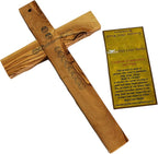 Holy Land Market Olive Wood Cross - Hand-Carved Wall Holy Land Wood Cross from Bethlehem, Olive Wood Crosses Collection - 10 in