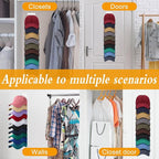 Hat Racks for Baseball Caps,Hats Rack Organizer Hold Up to 20 Hats,Hat Organizer for Baseball Caps Hat Holder Storage Display Adhesive/Wall Drilled for Wall,Door,Closet,Hat Racks for wall (1PK, Clear)