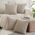 Fancy Homi 4 Packs Decorative Throw Pillow Covers for Living Room Couch Bed, Modern Farmhouse Boho Home Décor Accent Cushion Case, 26" x 26", Taupe