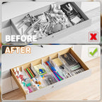 Yieach 8 Pack Clear Expandable Deep Drawer Separators From 15 to 21'' - 3.2 Inch Tall Acrylic Drawer Dividers for Clothes,Dresser Drawer Dividers for Dresser,Baby Nursery,Clothing,Sock or Underwear