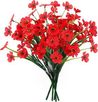 MACTING Artificial Flowers for Outdoors Fake Spring Flowers UV Resistant No Fade Faux Plastic Plants for Hanging Planters Window Patio Porch Yard Garden Home Indoor Outside Summer Decorations(Red)
