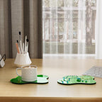 Acrylic Coaster Decorative Plates, Dark Green Bar Drink Coaster, Clear Cloud Shape Coffee Cup Coaster, Perfect for Tabletop Protection and Accessories Display.(Dark Green