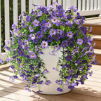 INQCMY 2Pcs Artificial Fake Hanging Flowers for Outdoors UV Resistant Artificial Plants for Spring Summer Decor Look Real Faux Flowers for Outside Home Planter Porch Patio Decor
