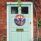 Harooni He is Risen Easter Wreaths for Front Door Decor He is Risen Sign Religious Floral Cross Door Wreath He Has Risen Easter Wooden Decorations 12in Spring Easter Door Hanger for Home Wall Proch