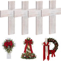 Geelin 4 Pcs Large Wooden Cross Wall Decor 16x11 Inch Hanging Cross for Craft Handmade Antique Religious Gifts Wooden Christians Wall Decor for Room Church Home Room(White)