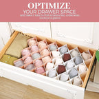 ROUFA Sock Drawer Organizer for Dresser, Honeycomb Underwear Dividers for Women, Panty Separator for Bras, Socks, Belt and Leggings (12pcs.Pink)