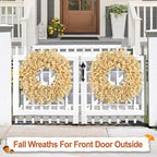 26 Inch Fall Wreaths for Front Door Outside，Realistic Autumn Wreath Outdoor，Large Halloween Thanksgiving Artificial Flowers Wreath，Fall Decorations for Home Front Porch Yard Window Farmhouse Decor