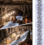 Christmas Village Accessories Christmas Village Roads and Streets Sets Snow Mat Xmas Cobblestone Road Snow Brick Mat for Miniature Landscape Home Garden, 4.7 x 47.2 Inch(4 Pieces)