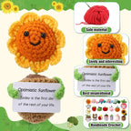 VioraWhite 18 Pcs Christmas Positive Fruit Crochet Animal Dolls with Cheer Cards Stocking Fillers Emotional Crochet Potato Support Handmade Knitted Toy Bulk for Employee Appreciation Gifts