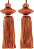 2 Pcs Decorative Tassels for Home Decor, Elegant Lamp Tassels & Door Tassels, Soft Silk-Look Hanging Tassel Accent for Table Lamps, Cabinets & Interior Styling, 4.3 Inch Tassel Ornament (Red)