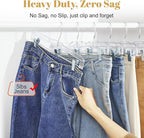 HOUSE DAY 12 Pack 14 inch Clear Plastic Skirt Hangers with Adjustable Clips, Pants Hangers 360-Rotating Swivel Hook, Clip Hangers for Pants, Trousers, Skirts, Jeans, Bulk Plastic Hangers