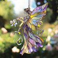 Flower Fairy Acrylic Suncatcher, Flower Suncatchers for Window Hangings, Stained Glass Effect Garden Decor, Gift for Mother's Day, Mom, Grandma, Wife, Women