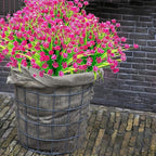 TURNMEON 20 Bundles Artificial Flowers for Outdoors Fake Plants Spring Decor, UV Resistant Artificial Plants Cemetery Flowers Faux Plastic Greenery Shrub for Home Porch Summer Decor 580 Heads(Magenta)