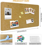 Large Bulletin Board - Foldable 24x18 Inches Cork Board Alternative with 20 Push Pins, Self-Adhesive Felt Bulletin Board for Wall, Home Office Classroom Decor