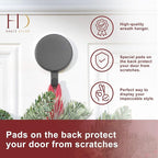Haute Decor Attract Magnetic Wreath Hanger (Black Matte, Set of 2 Magnets) - for 2 Metal Doors/Surfaces or 1 Single-Pane Glass Door/Window - Holds up to 10lbs.