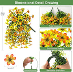 INQCMY Artificial Flowers for Outdoor Faux Hanging Plants Spring Outside Decoration,2Bundles Fake Silk Flowers Realistic Outdoor Flowers No Fade UV Resistant Porch Patio Window Yard Balcony Decor