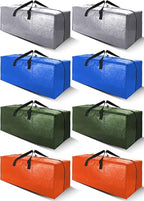 Cosy Family 8 Pack Heavy Duty Extra Large Moving Bags with Backpack Straps - Strong Handles & Zippers, Storage Totes For Space Saving, Fold Flat, Alternative to Moving Box (40 gal, Multicolored)