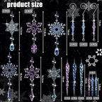 Giegxin 32 Pcs Crystal Christmas Ornaments Crystal Hanging Snowflakes Acrylic Xmas Tree Icicle Drop Decorations with Hooks for Christmas Snow Party Winter(Multicolor)