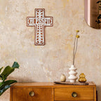 Wall Wooden Cross Christians Spiritual Religious Gifts With Hook on Hanging Wall Or Table With Blessed For Church Home Room Decoration For Christmas (Iron Blessed)