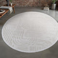 Modern Indoor Rug Orbit 6 Round Area Rugs for Living Room Luxury Kitchen Bedroom Durable Soft Geometric Durable Low and High Pile Stain Resistant Non Shedding Area Carpet 6 Round