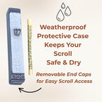 Sparkling Art Glass Mezuzah - Easy Mount Indoor or Outdoor - Weatherproof Metal Case - Gift Box and Non-Kosher Scroll Included - Hand Made in USA - Guaranteed for Life! (Sparkling White)